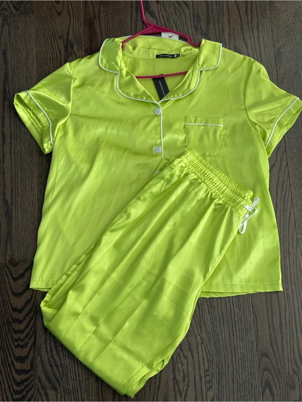 Tart intimates Neon green satin pajama set BRAND NEW SIZE XL #loungewear #sleepw